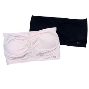 Jessica Simpson Black & Cream Bandeau Tops – Size M